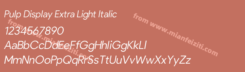 Pulp Display Extra Light Italic预览图1