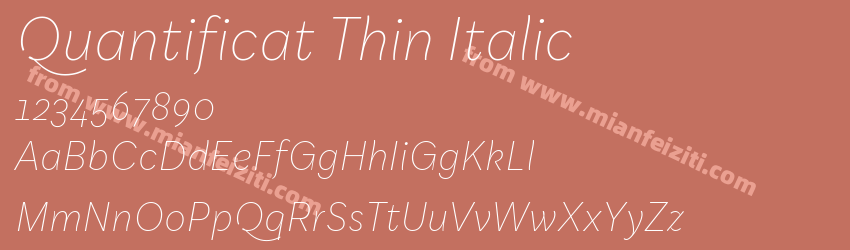 Quantificat Thin Italic预览图1