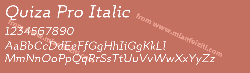 Quiza Pro Italic预览图1