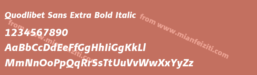 Quodlibet Sans Extra Bold Italic预览图1