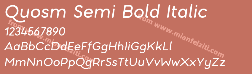 Quosm Semi Bold Italic预览图1
