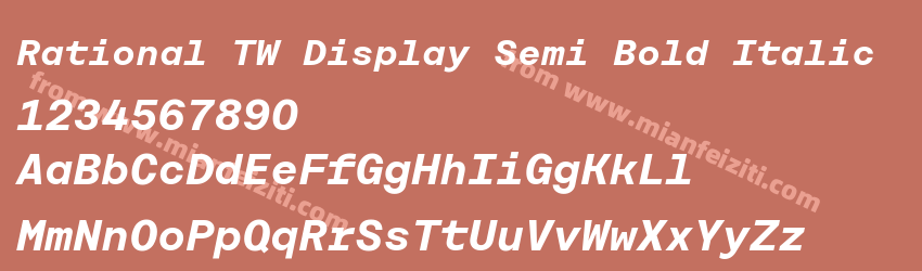 Rational TW Display Semi Bold Italic预览图1