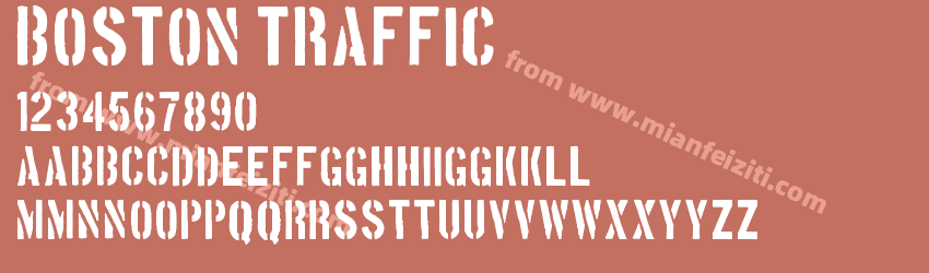 Boston Traffic字体预览