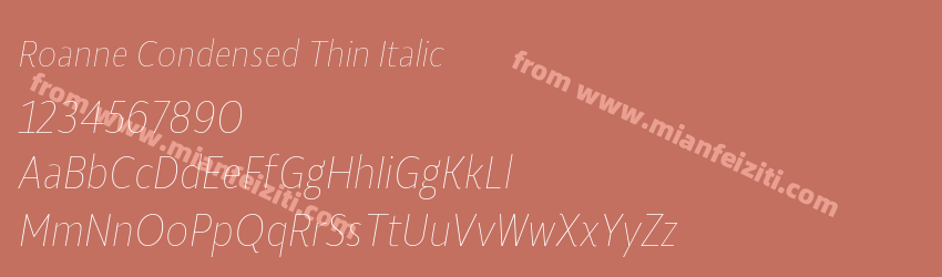 Roanne Condensed Thin Italic预览图1