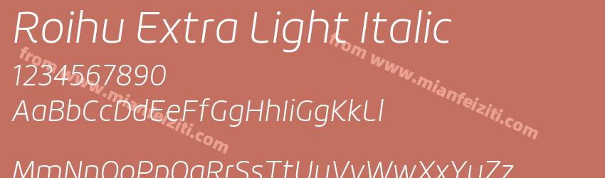 Roihu Extra Light Italic预览图1