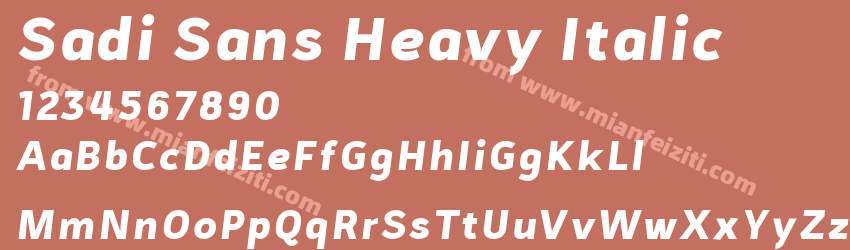 Sadi Sans Heavy Italic预览图1