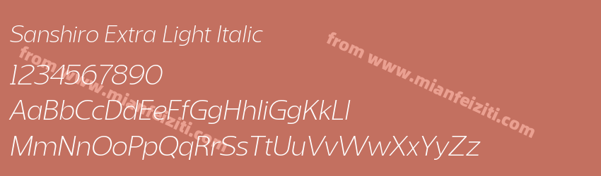 Sanshiro Extra Light Italic预览图1