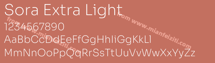 Sora Extra Light预览图1