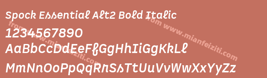 Spock Essential Alt2 Bold Italic预览图1