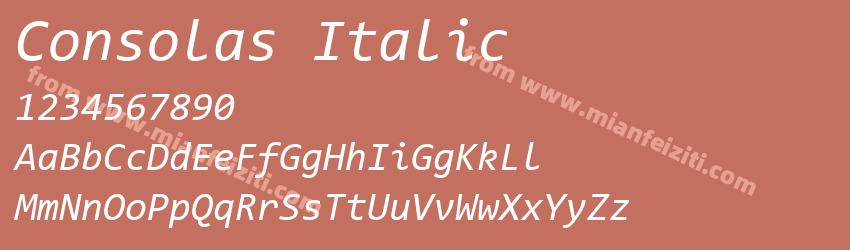 Consolas Italic预览图1