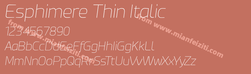Esphimere Thin Italic预览图1