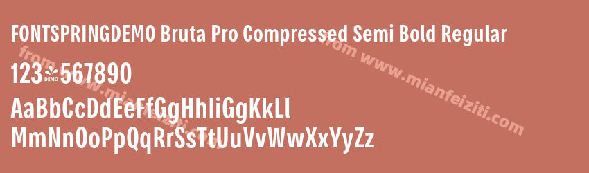 FONTSPRINGDEMO Bruta Pro Compressed Semi Bold Regular预览图1