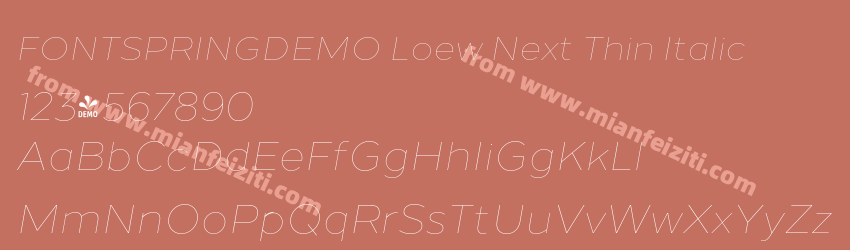 FONTSPRINGDEMO Loew Next Thin Italic预览图1