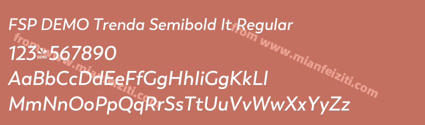 FSP DEMO Trenda Semibold It Regular预览图1