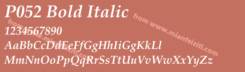 P052 Bold Italic预览图1