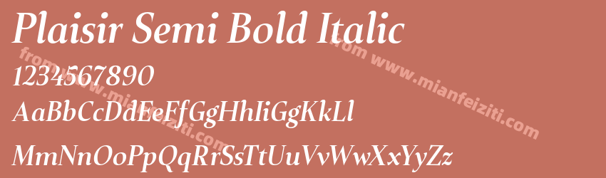 Plaisir Semi Bold Italic预览图1