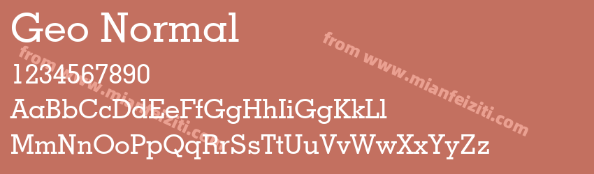 Geo Normal字体预览