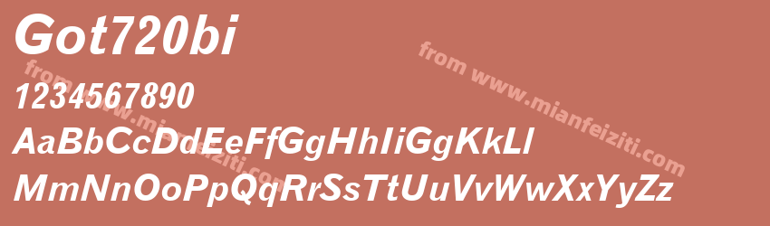 Gothic 720 Bold Italic BT预览图1