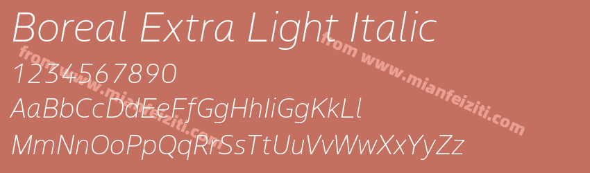Boreal Extra Light Italic预览图1