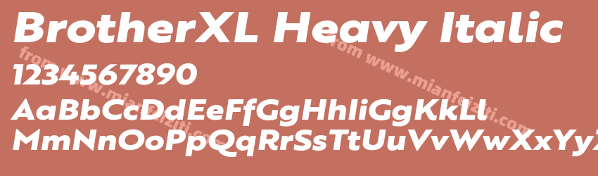 BrotherXL Heavy Italic预览图1