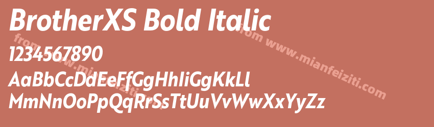 BrotherXS Bold Italic预览图1