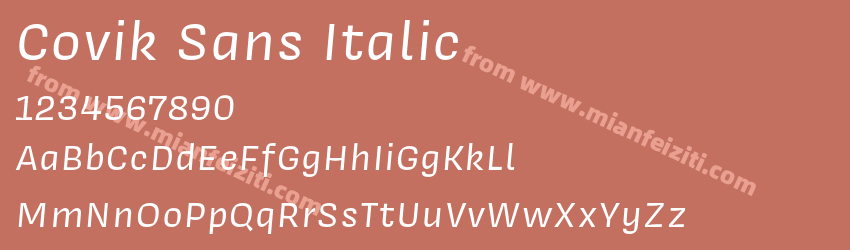Covik Sans Italic预览图1