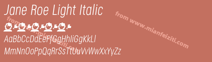 Jane Roe Light Italic预览图1