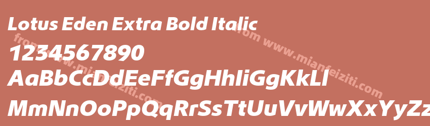 Lotus Eden Extra Bold Italic预览图1