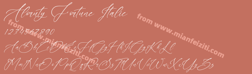 Aloruty Fortune Italic预览图1