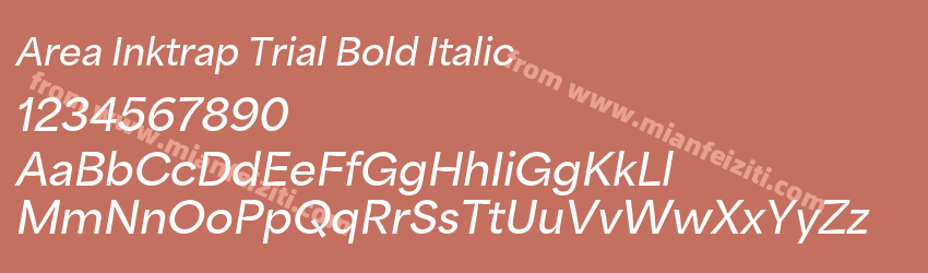 Area Inktrap Trial Bold Italic预览图1