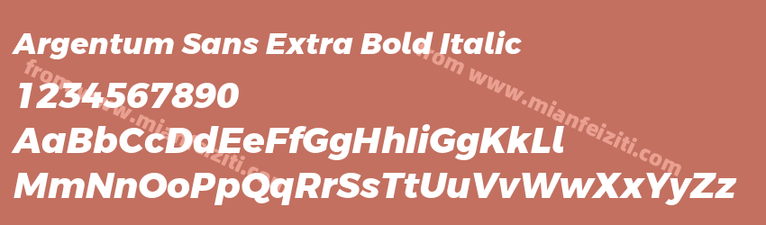 Argentum Sans Extra Bold Italic预览图1