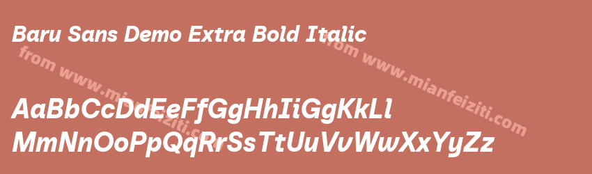 Baru Sans Demo Extra Bold Italic预览图1