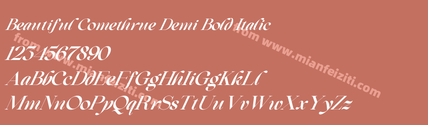 Beautiful Comethrue Demi Bold Italic预览图1