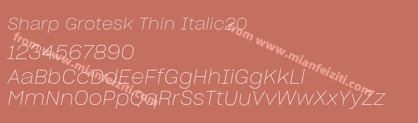 Sharp Grotesk Thin Italic20预览图1