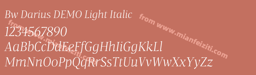 Bw Darius DEMO Light Italic预览图1