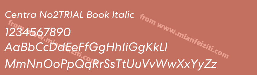 Centra No2TRIAL Book Italic预览图1