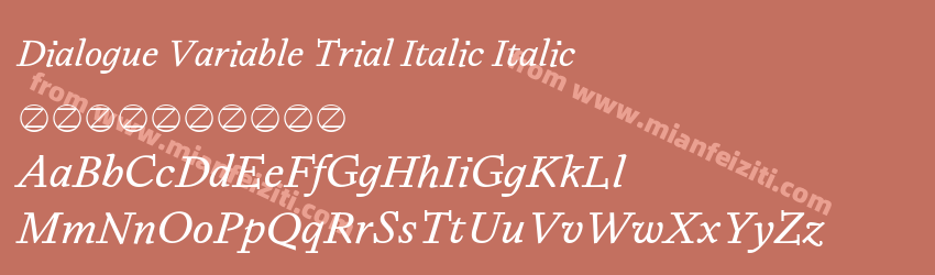 Dialogue Variable Trial Italic Italic预览图1