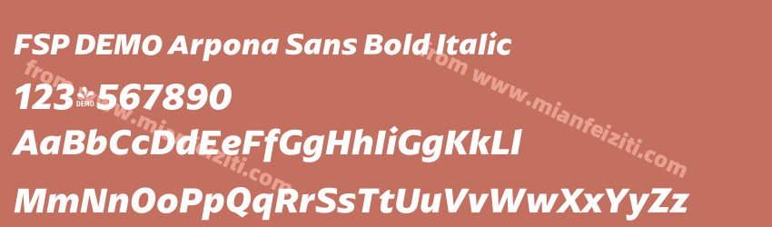 FSP DEMO Arpona Sans Bold Italic预览图1