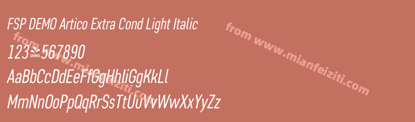FSP DEMO Artico Extra Cond Light Italic预览图1