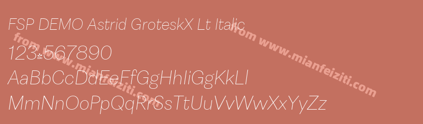 FSP DEMO Astrid GroteskX Lt Italic预览图1