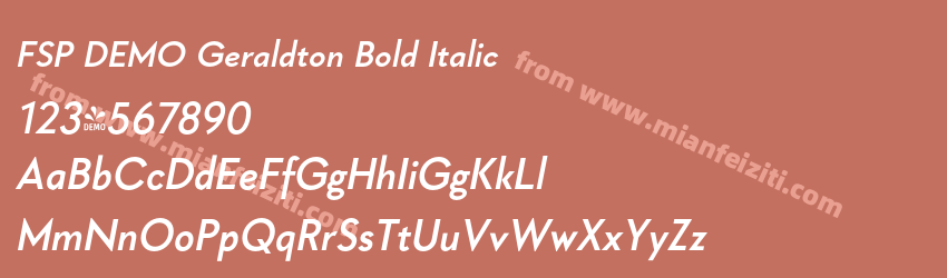 FSP DEMO Geraldton Bold Italic预览图1