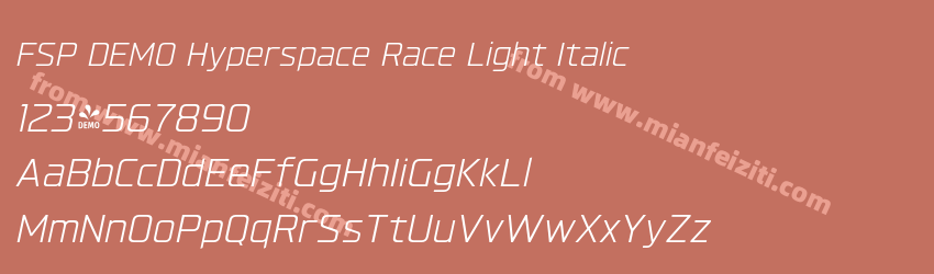 FSP DEMO Hyperspace Race Light Italic预览图1