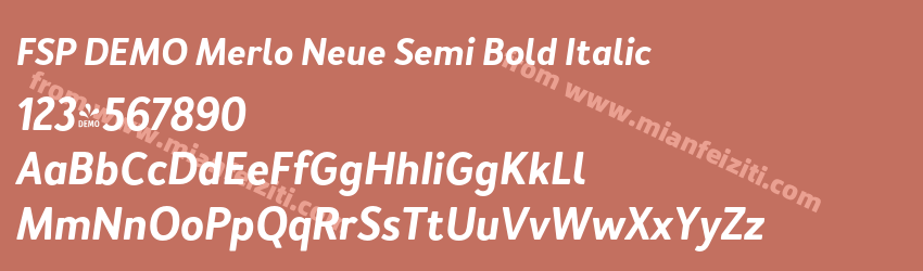 FSP DEMO Merlo Neue Semi Bold Italic预览图1