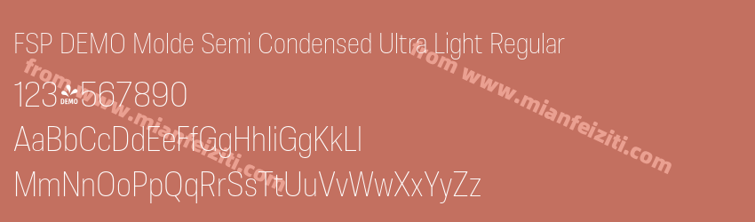 FSP DEMO Molde Semi Condensed Ultra Light Regular预览图1 FSP DEMO Molde Semi Condensed Ultra Light Regular预览图1