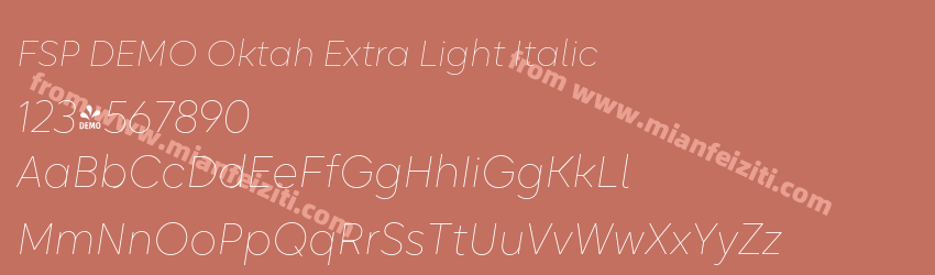 FSP DEMO Oktah Extra Light Italic预览图1