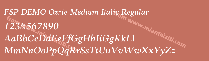 FSP DEMO Ozzie Medium Italic Regular预览图1