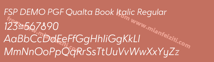 FSP DEMO PGF Qualta Book Italic Regular预览图1