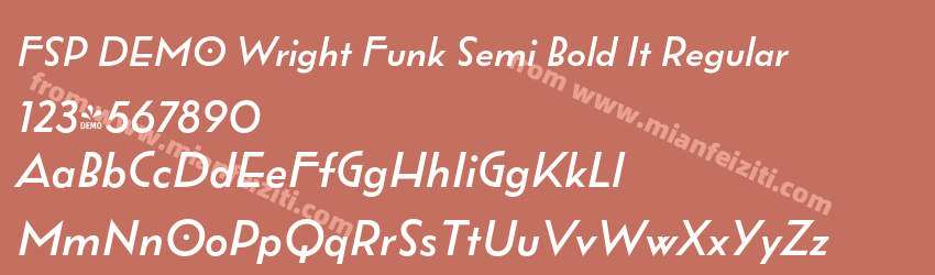 FSP DEMO Wright Funk Semi Bold It Regular预览图1