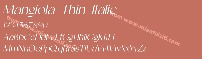 Mangiola Thin Italic预览图1