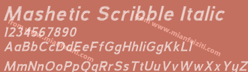Mashetic Scribble Italic预览图1